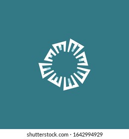 some abstract objects similar to the letter e arranged in a circle