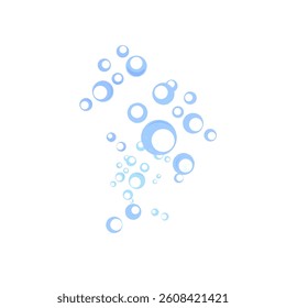 some air bubbles in the water without background