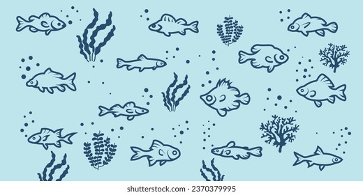 some animals in the sea such as fish species and coral reef