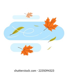 some autumn leaves fall in the wind concept illustration flat design vector eps10