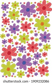 Some Beautiful Colorful Flowers Pattern