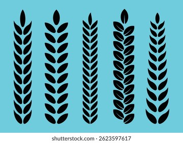 Some black leaf with branch on light background