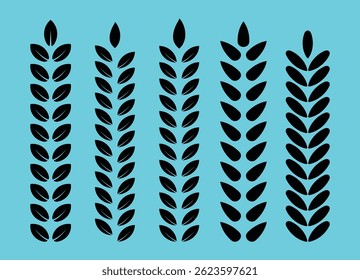 Some black leaf with branch on light background
