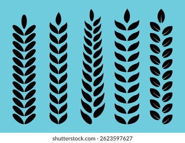 Some black leaf with branch on light background