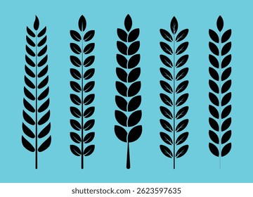 Some black leaf with branch on light background