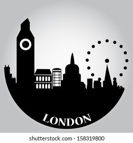 some black silhouettes of the buildings from london