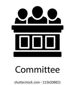 Some Board Members Sitting On Bench Denoting Icon For Committee 