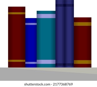Some books on a shelf. Vector.