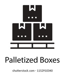 
Some boxes and crates placed in a symmetry to hold packages icon
