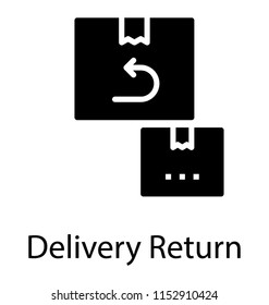 
Some boxes where one have curved back pointing arrow to denote package return icon
