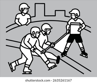 Some boys playing  in the field vector image