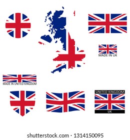 Some British Flags Map Stock Vector (Royalty Free) 1314150095