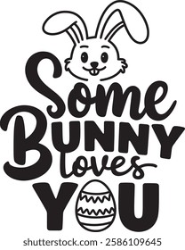 some bunny love teaching typography t-shirt design