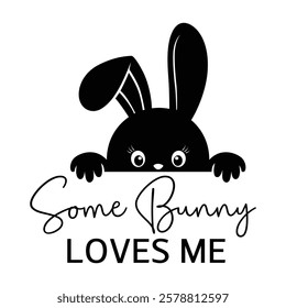 Some bunny loves me funny easter illustration art