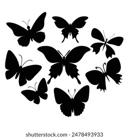 some butterfly silhouette vector illustration