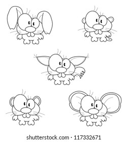 Some cartoon animals isolated on white