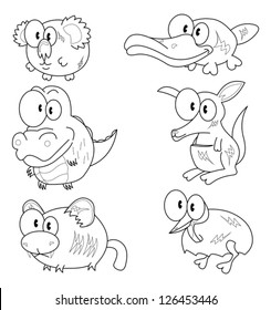 Some cartoon animals isolated on white