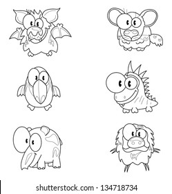 Some cartoon animals isolated on white
