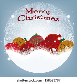 some christmas' balls with designs and colors for this winter