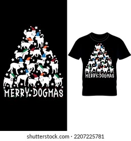 Some Chute Dog Christmas Caps Wearing Christmas Tree Crops Christmas Breeding Course - Merry Dogmas Christmas Funny Dog T-shirt Design –Christmas T-Shirt, Funny Dog T-Shirt,Dog Lover T- shirt.