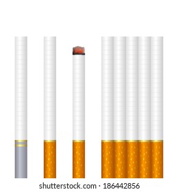 Some cigarettes on a white background. EPS-10. Mesh gradient is used.