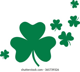 Some Clovers Flying Around One Big Stock Vector (Royalty Free ...