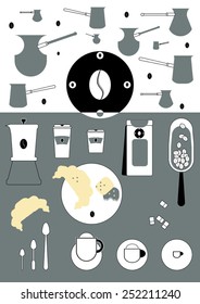 Some coffee tools, items related to coffee