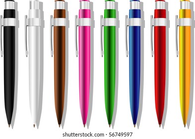 Some color vector souvenir pens