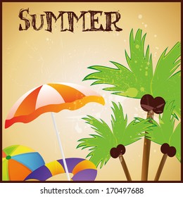 some colored items and some palm trees for this summer