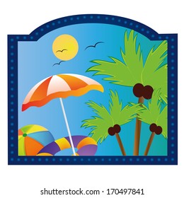 some colored items that people use in the beach