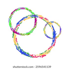some colorful abstract paint splash circles without background