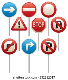 Some commonly used road signs.