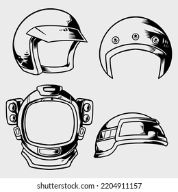 some cool classic helmet illustrations