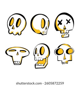 some creepy but cute skull head elements