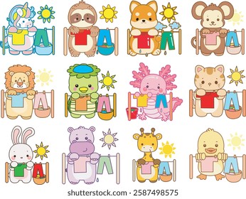 Some cute animals are doing housework.
Funny animals doing chores.
Some animals dry and clean the clothes and pants under the sun