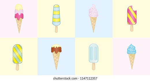 Some delicious vector icecream icons