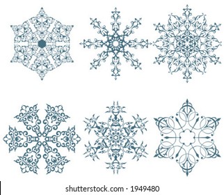 some designs of winter snowflakes