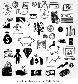 Some Doodled Business and Finance Icons