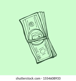 Some Doodles on Money Theme. Vector hand draw illustration.