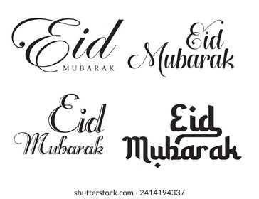 some eid mubarak typography in black