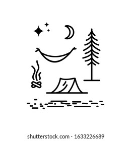 some elements of monoline camping illustration design