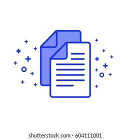 Some files on white