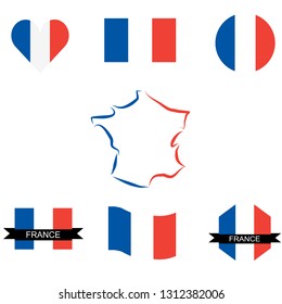 Some French flags and a map