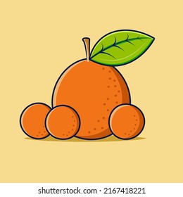 Some fresh orange big and small for icon fruit vector illustration