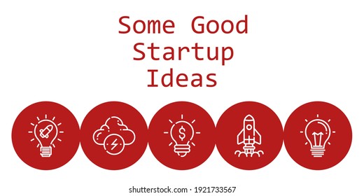 some good startup ideas background concept with some good startup ideas icons. Icons related brainstorm, idea, startup