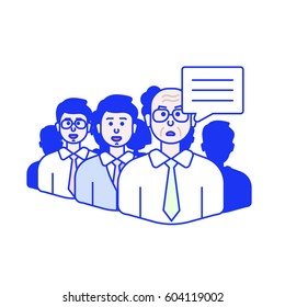 Some group of people discussion about business