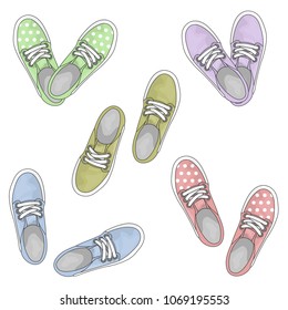 Some hand-draw sneakers for sport style