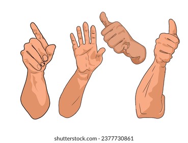 some of the hands that form gestures, without background