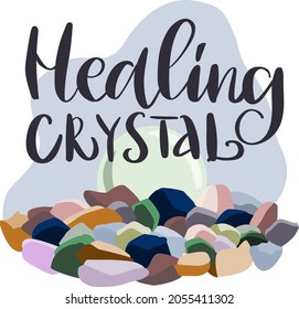 Some healing crystals is on the table