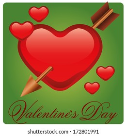 some hearts and one arrow and text for valentine day